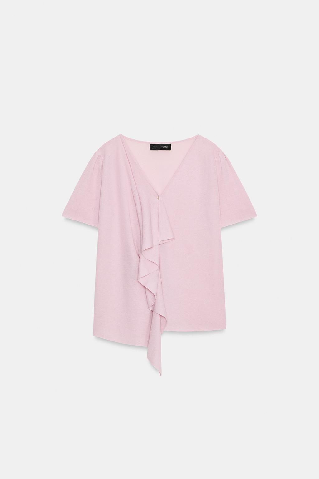 ТРИКОТАЖНЫЙ ТОП С ВОЛАНАМИ