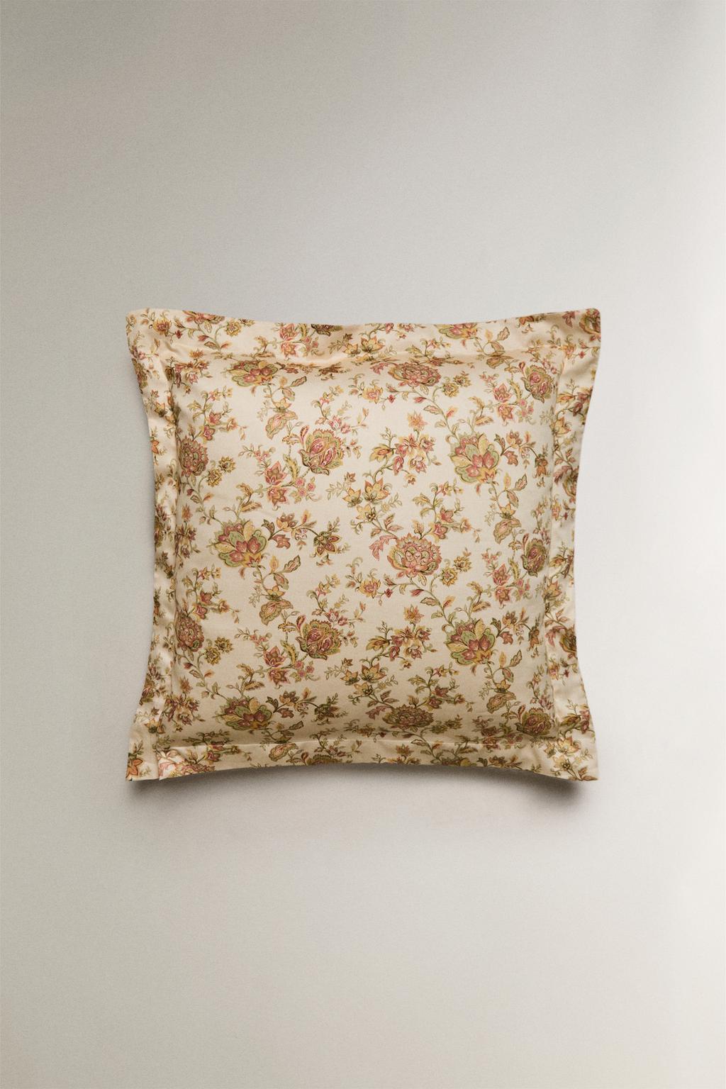 Наволочка с цветочным принтом из хлопка сатин