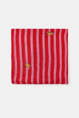 Шарф из льна с вышивкой в полоску- Заказать в России