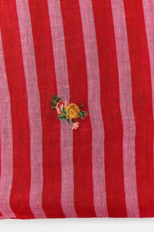 Шарф из льна с вышивкой в полоску- Заказать в России