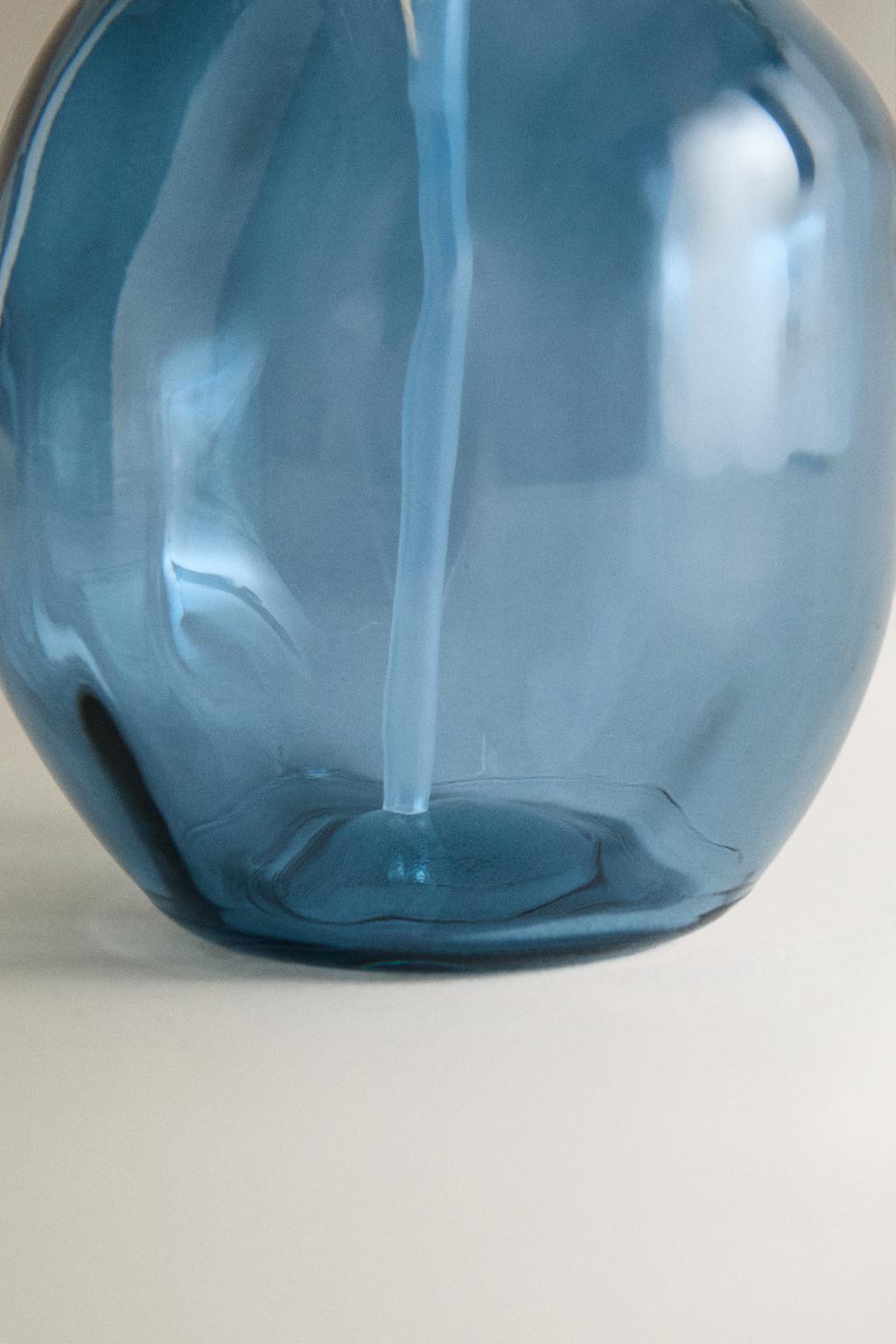 Прозрачный синий стеклянный диспенсер для мыла