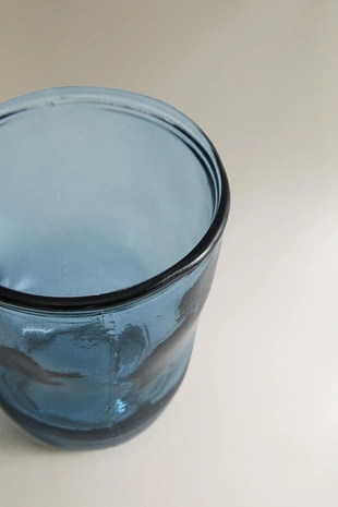 Прозрачный синий стакан для зубных щеток из стекла- Заказать в России