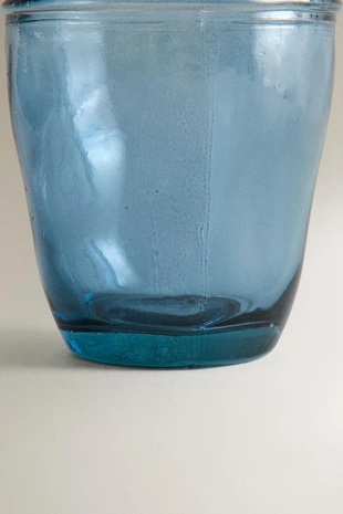 Прозрачный синий стакан для зубных щеток из стекла- Заказать в России