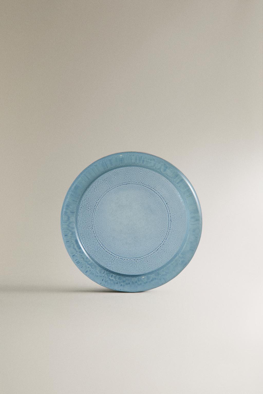 Прозрачная синяя мыльница для ванной из стекла