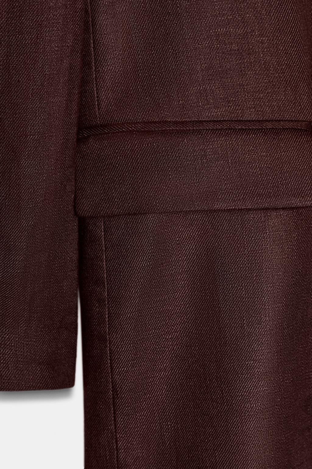 ДВУБОРТНЫЙ БЛЕЙЗЕР ИЗ 100% ЛЬНА С ПОДПЛЕЧНИКАМИ