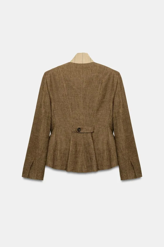 БЛЕЙЗЕР ИЗ СМЕСОВОГО ЛЬНА — коллекция Zara «ZW»