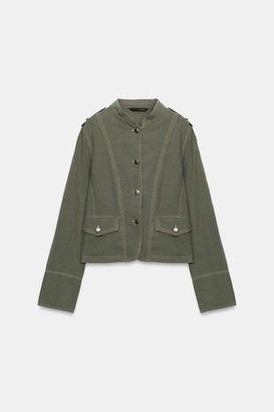 Струящийся блейзер с отстрочкой- Заказать в России