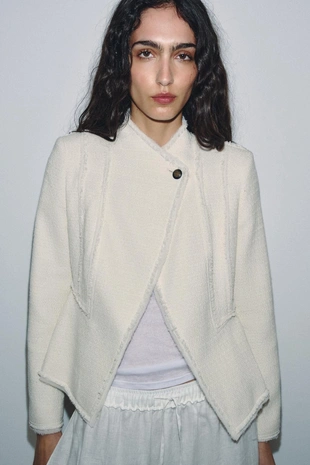 Блейзер с баской и бахромой — Zw Collection- Заказать в России