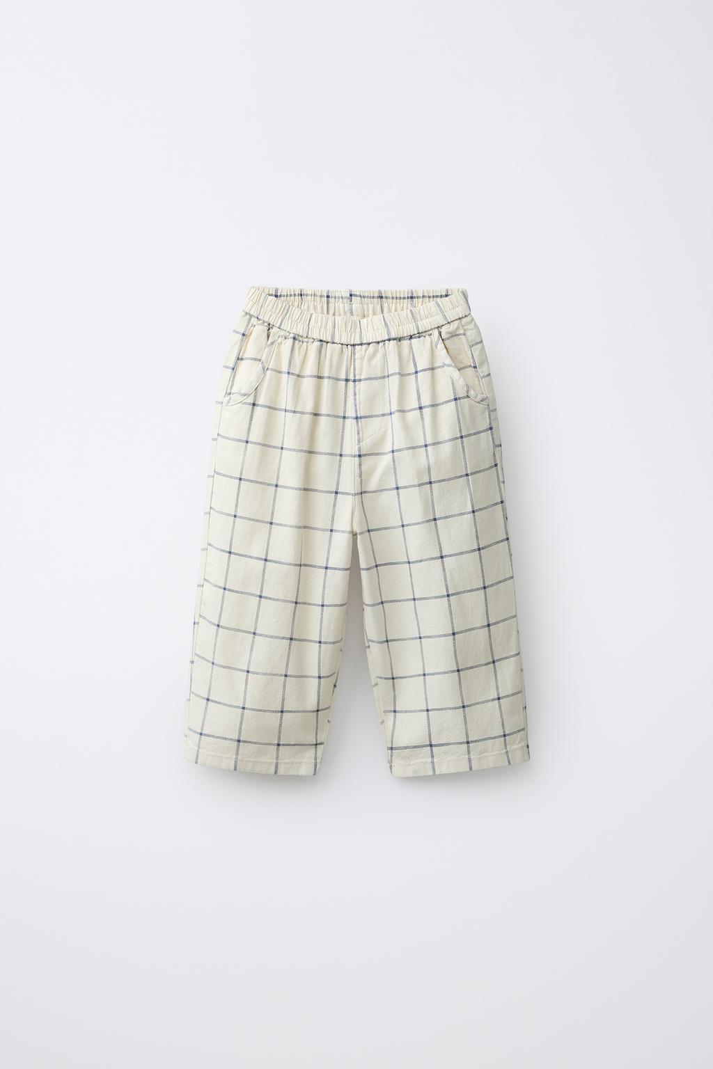 БРЮКИ BAGGY В КЛЕТКУ ИЗ ХЛОПКА И ЛЬНА
