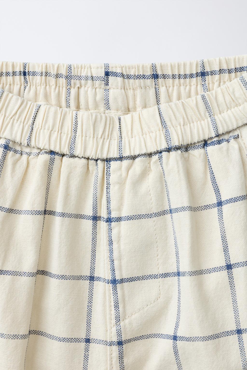 БРЮКИ BAGGY В КЛЕТКУ ИЗ ХЛОПКА И ЛЬНА