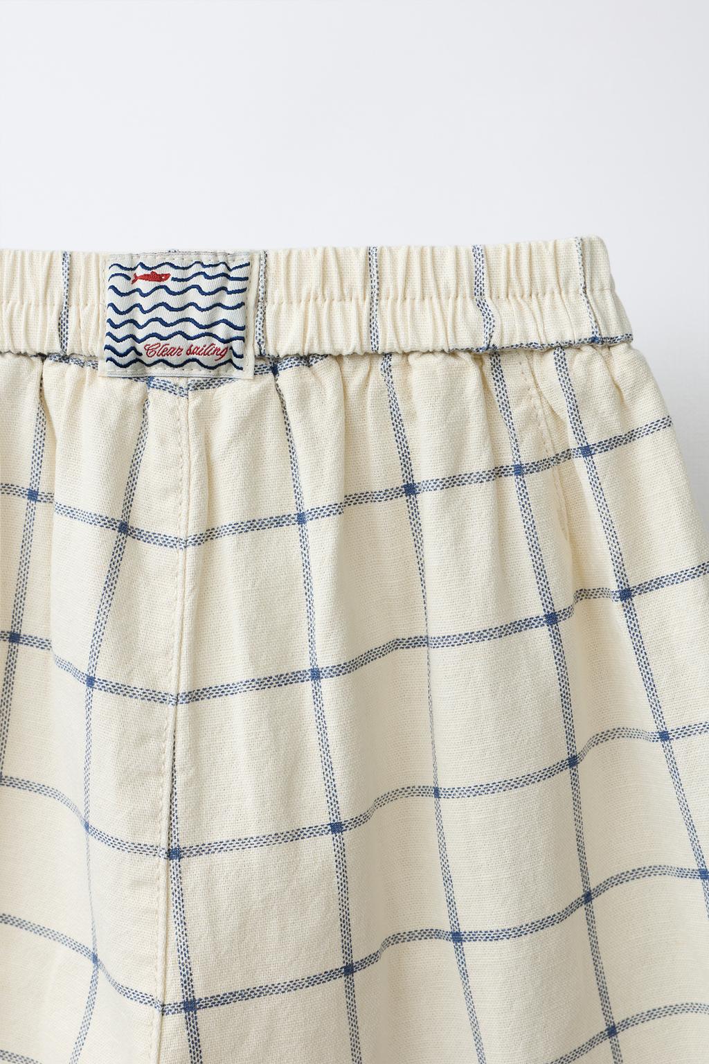 БРЮКИ BAGGY В КЛЕТКУ ИЗ ХЛОПКА И ЛЬНА