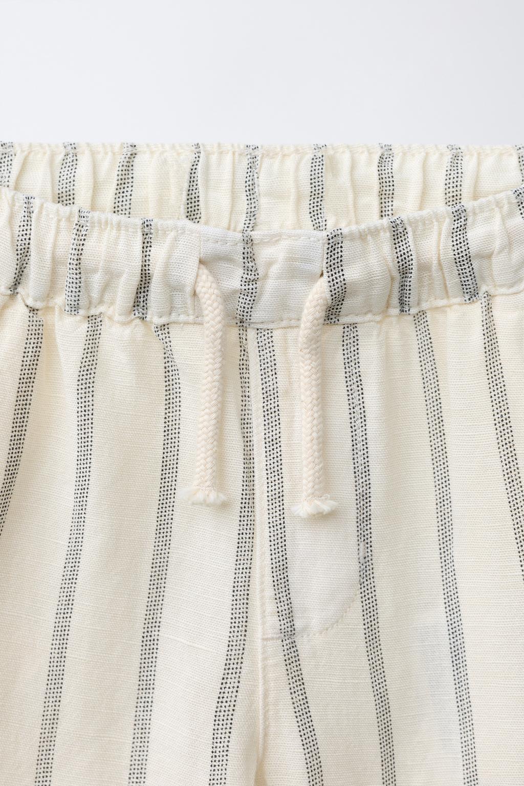 БРЮКИ СТРУЯЩЕГОСЯ КРОЯ ИЗ СМЕСОВОГО ЛЬНА