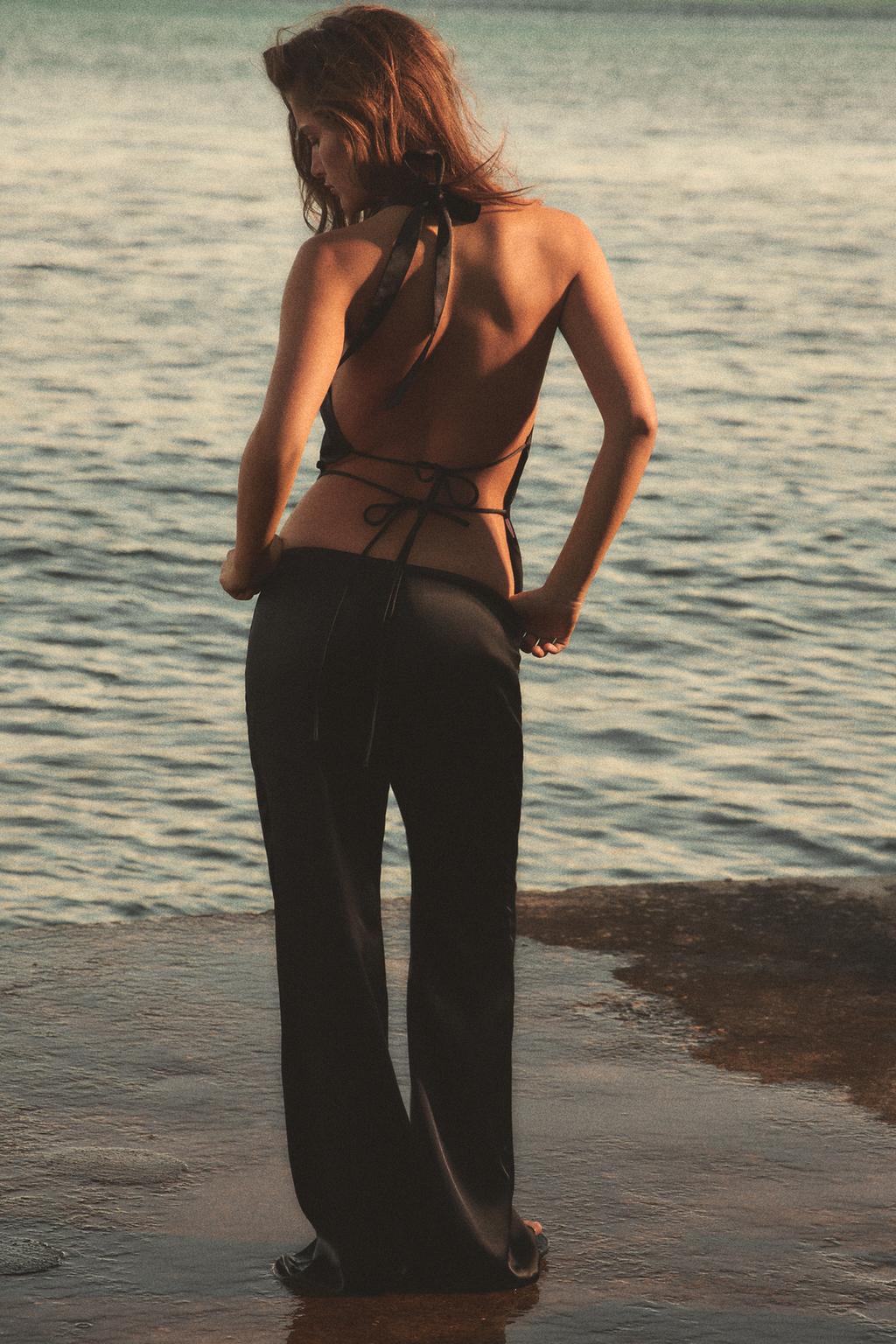 АТЛАСНЫЕ БРЮКИ НА ШНУРКЕ