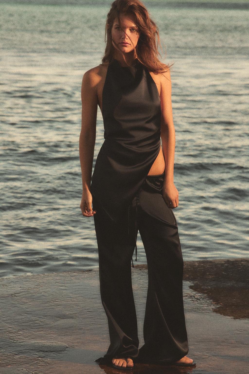 АТЛАСНЫЕ БРЮКИ НА ШНУРКЕ