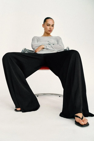 Широкие струящиеся брюки- Заказать в России