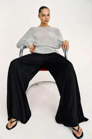 Широкие струящиеся брюки- Заказать в России