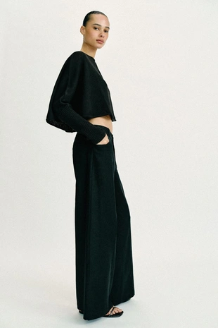 Широкие брюки из льна- Заказать в России