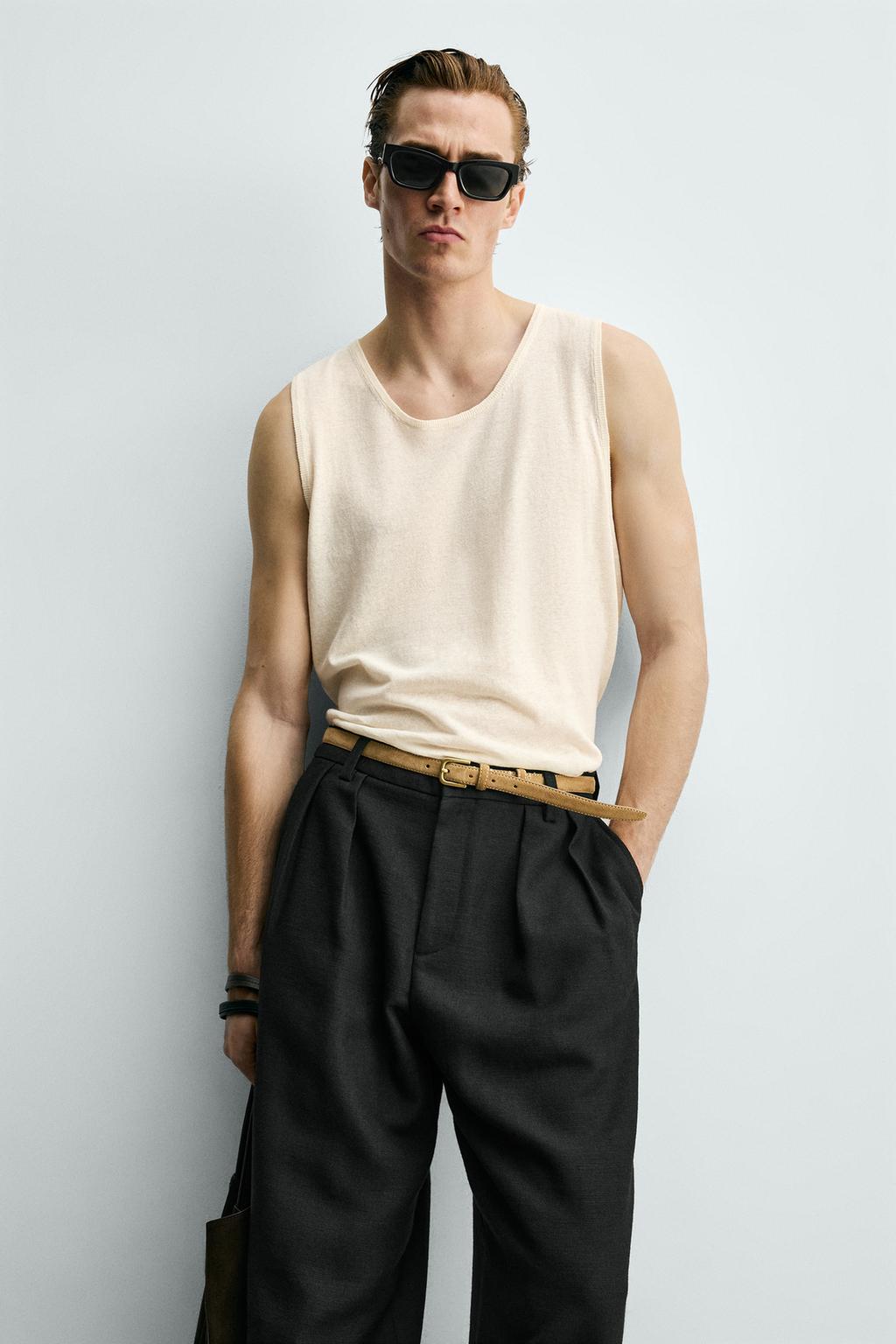 ТРИКОТАЖНЫЙ ТОП ИЗ ЛЬНА И ХЛОПКА