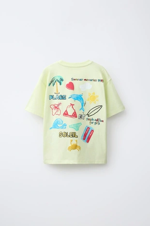 Футболка с принтом «пляж»- Заказать в России