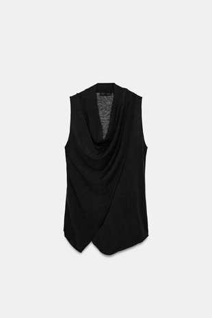 Трикотажный топ на запахе- Заказать в России