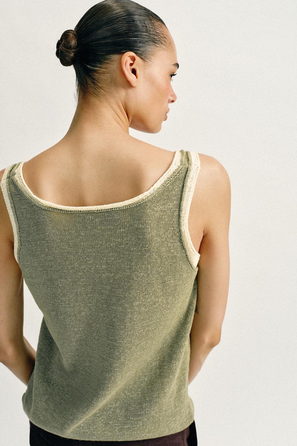 КОМБИНИРОВАННЫЙ ТРИКОТАЖНЫЙ ТОП