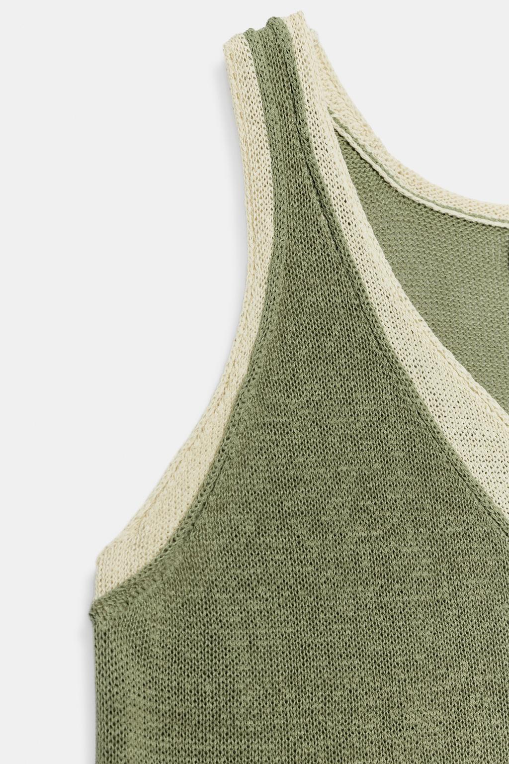 КОМБИНИРОВАННЫЙ ТРИКОТАЖНЫЙ ТОП