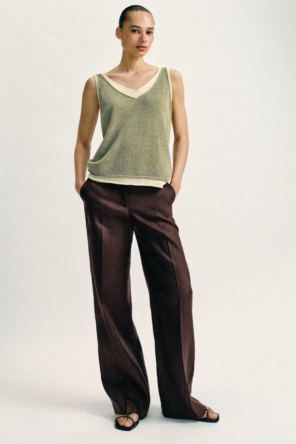 КОМБИНИРОВАННЫЙ ТРИКОТАЖНЫЙ ТОП