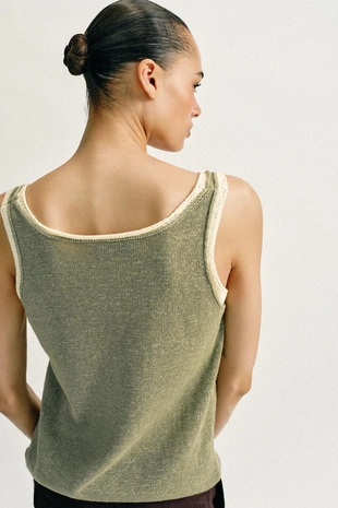 Комбинированный трикотажный топ