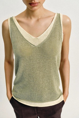 Комбинированный трикотажный топ