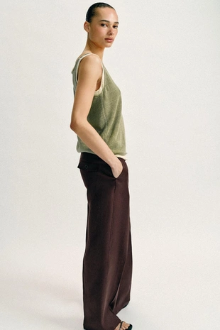 Комбинированный трикотажный топ- Заказать в России