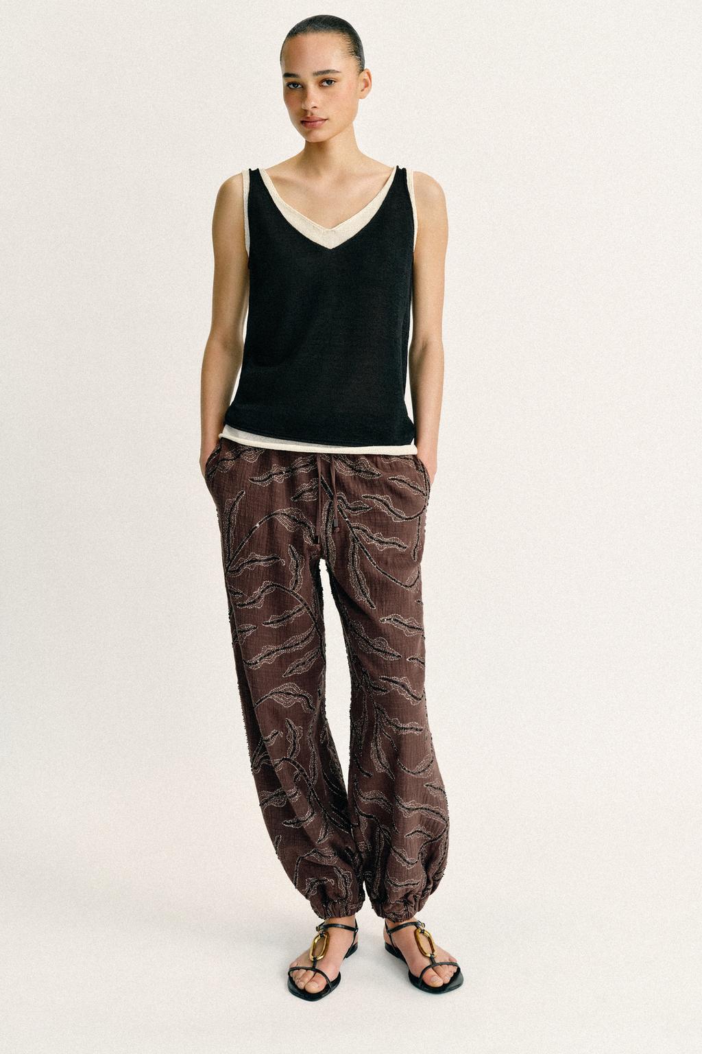 КОМБИНИРОВАННЫЙ ТРИКОТАЖНЫЙ ТОП