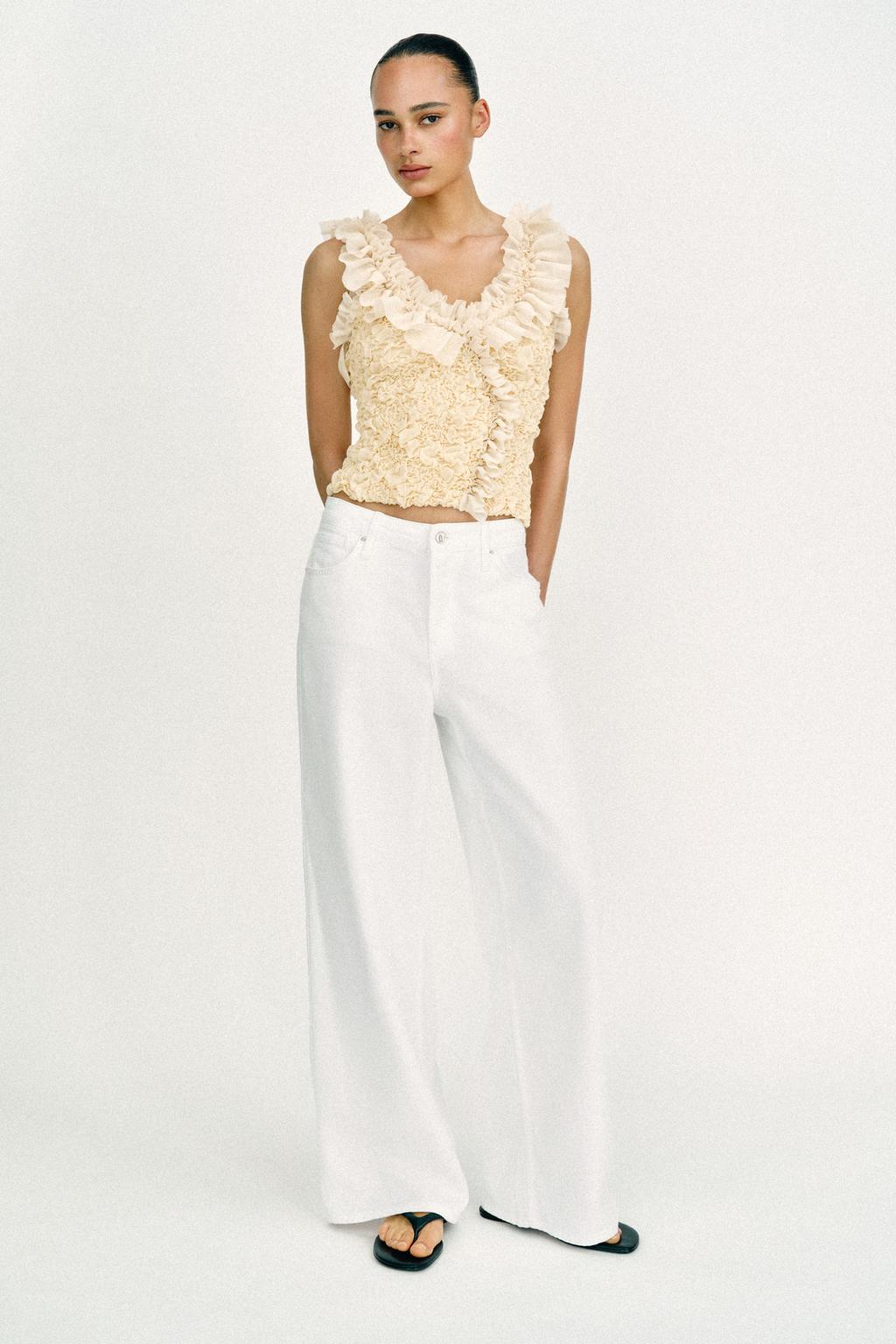 РОМАНТИЧЕСКИЙ ТРИКОТАЖНЫЙ ТОП КОМБИНИРОВАННОГО КРОЯ