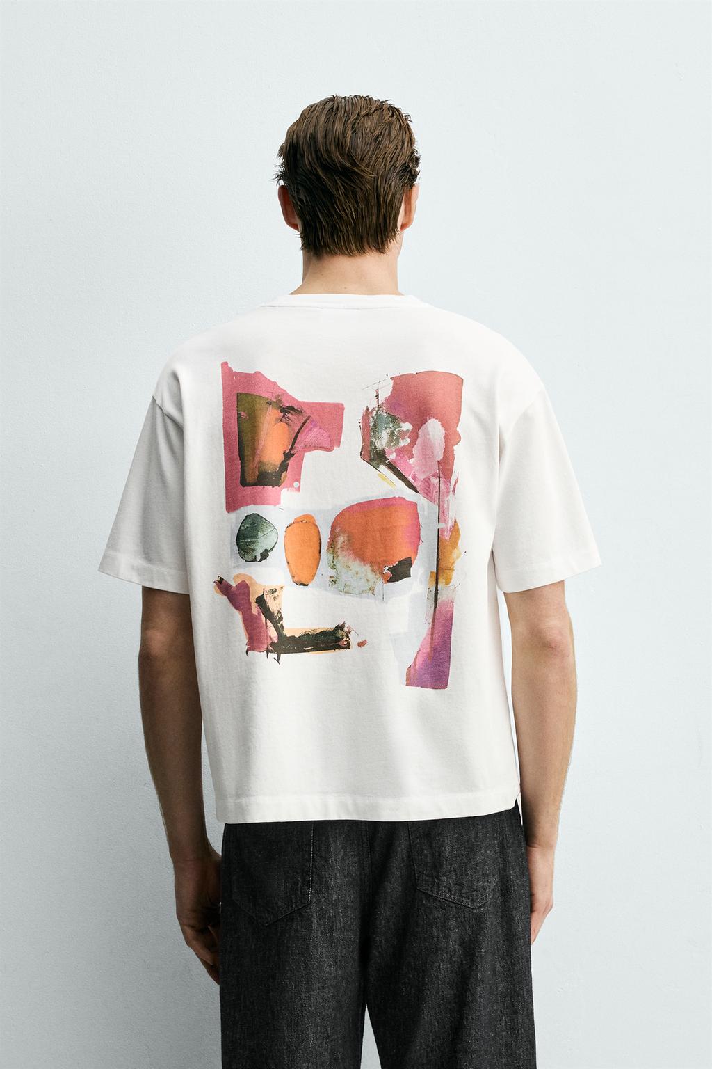 ФУТБОЛКА СВОБОДНОГО КРОЯ С КОМБИНИРОВАННОЙ ВЫШИВКОЙ