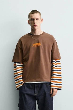 Футболка с контрастным принтом