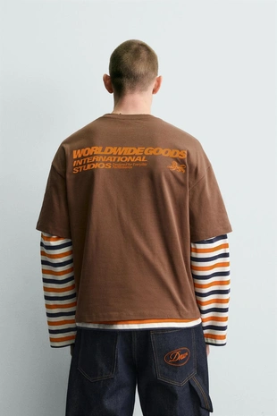 Футболка с контрастным принтом