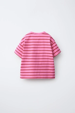 Футболка в полоску с вышитым сердцем