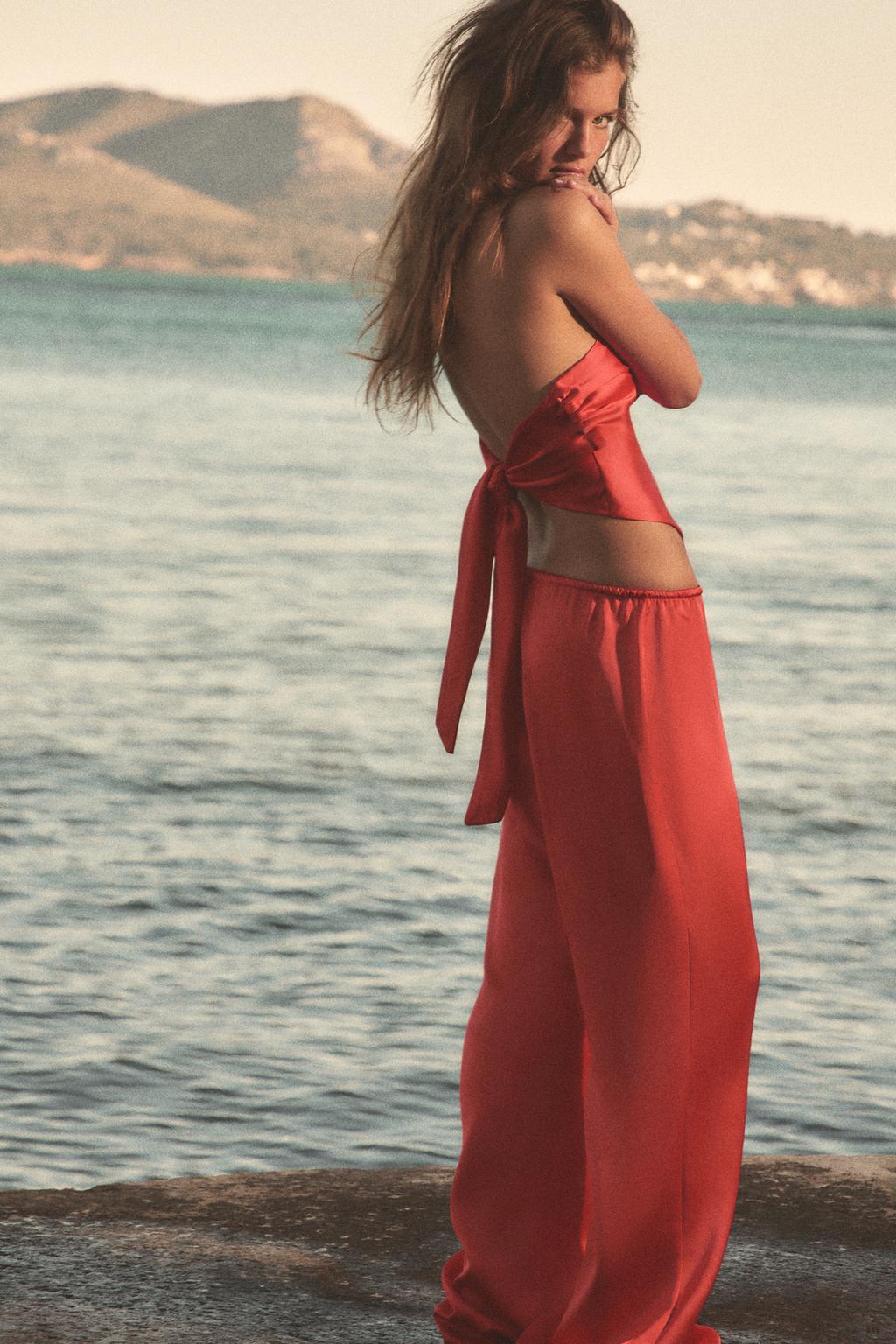 АТЛАСНЫЕ БРЮКИ НА ШНУРКЕ