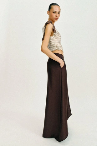 Широкие брюки из льна- Заказать в России