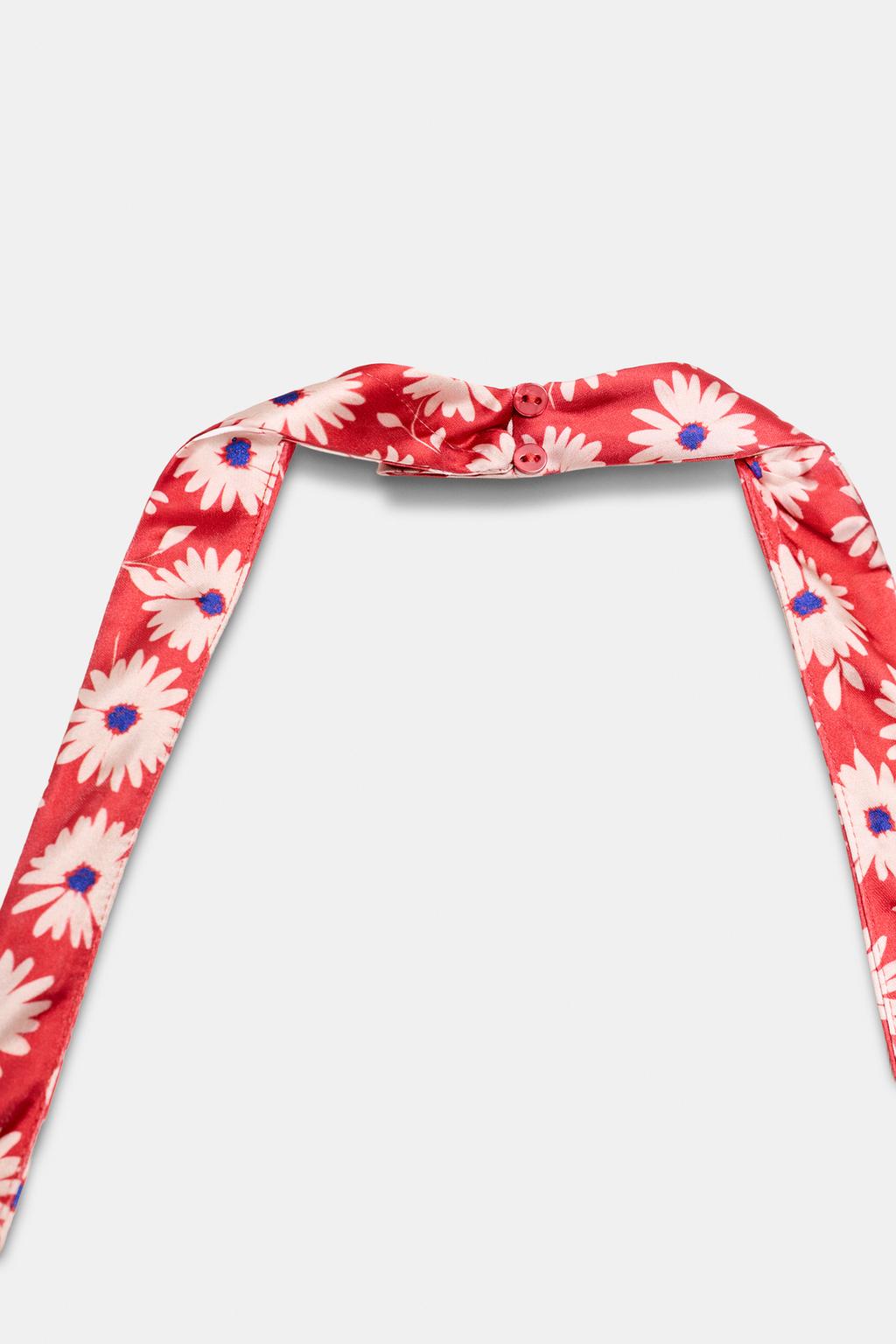 МИНИ-ПЛАТЬЕ С ЦВЕТАМИ И ГОРЛОВИНОЙ ХАЛТЕР