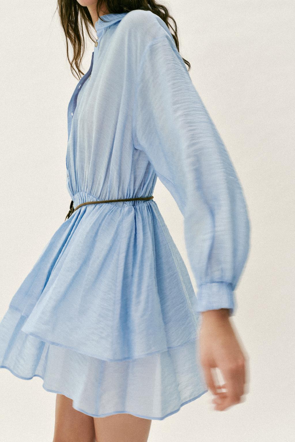 КОРОТКОЕ ПЛАТЬЕ С ПОЯСОМ И КАРМАНОМ