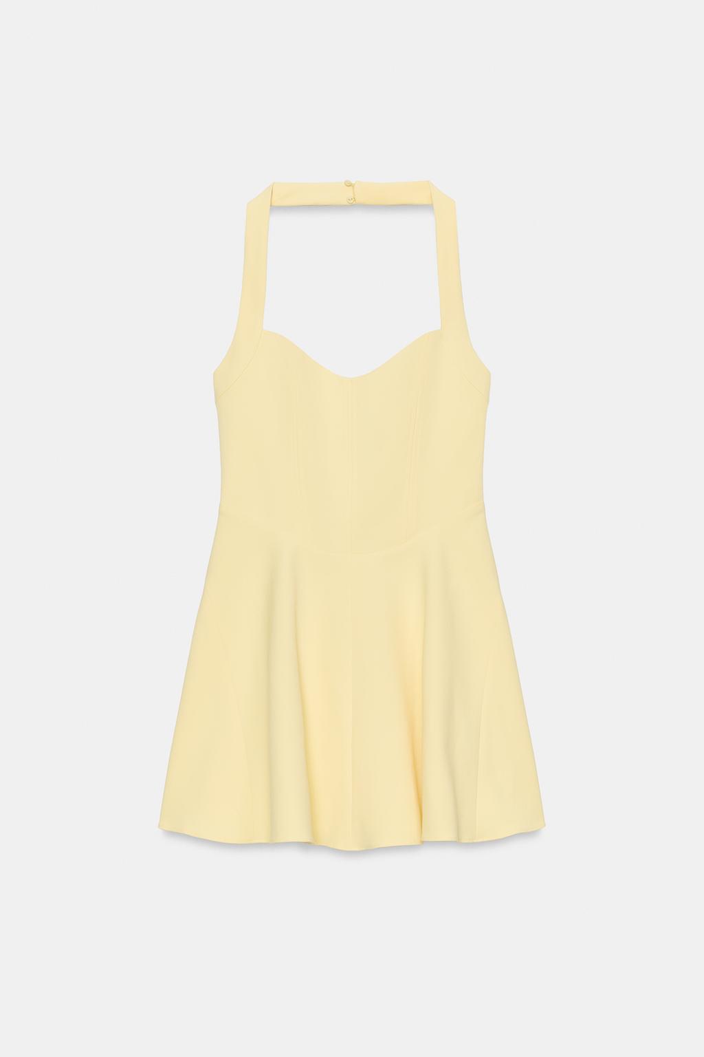 ПЛАТЬЕ ХАЛТЕР С РАСКЛЕШЕННОЙ ЮБКОЙ