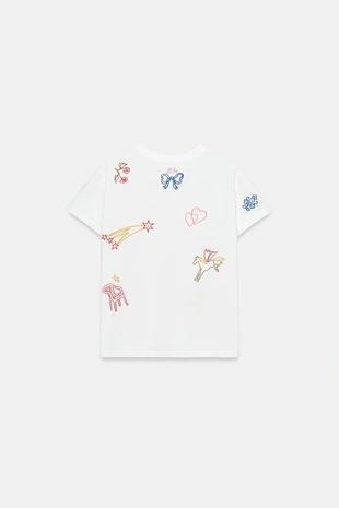 Футболка с контрастной вышивкой- Заказать в России