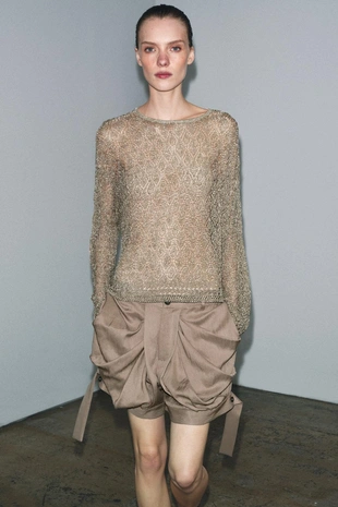 Ажурный свитер с металлизированной нитью- Заказать в России