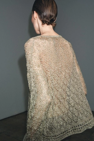 Ажурный свитер с металлизированной нитью- Заказать в России