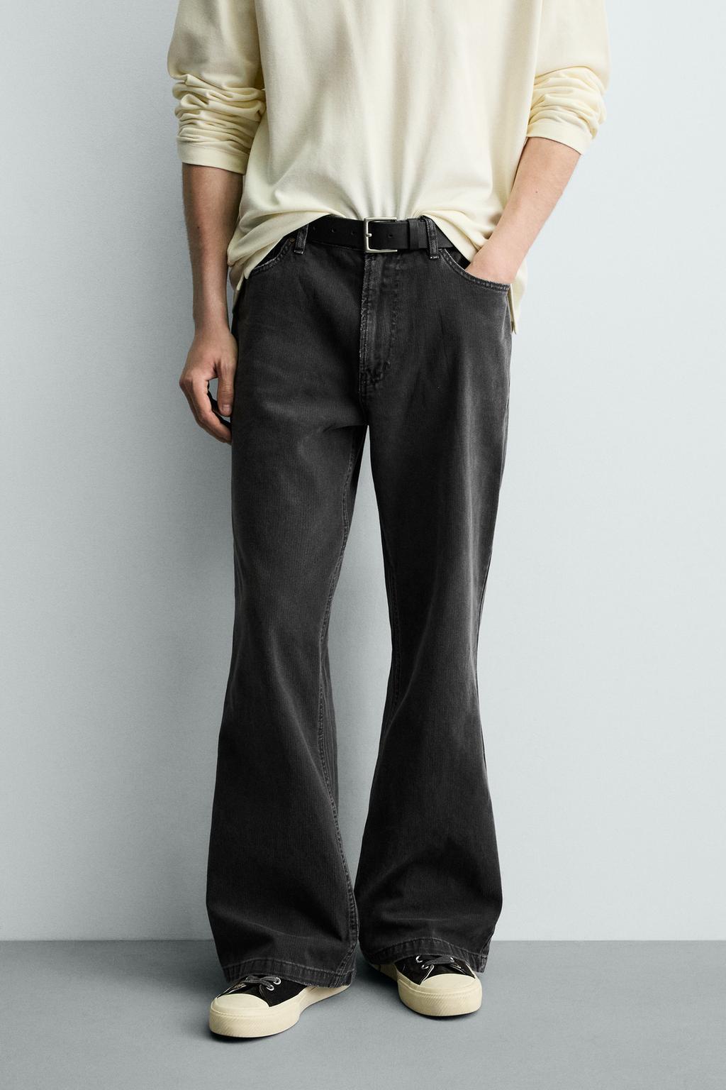 БРЮКИ FLARE FIT ИЗ ХЛОПКА С ТЕКСТУРОЙ