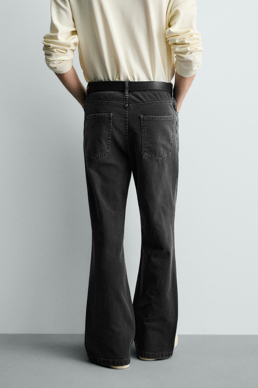 БРЮКИ FLARE FIT ИЗ ХЛОПКА С ТЕКСТУРОЙ