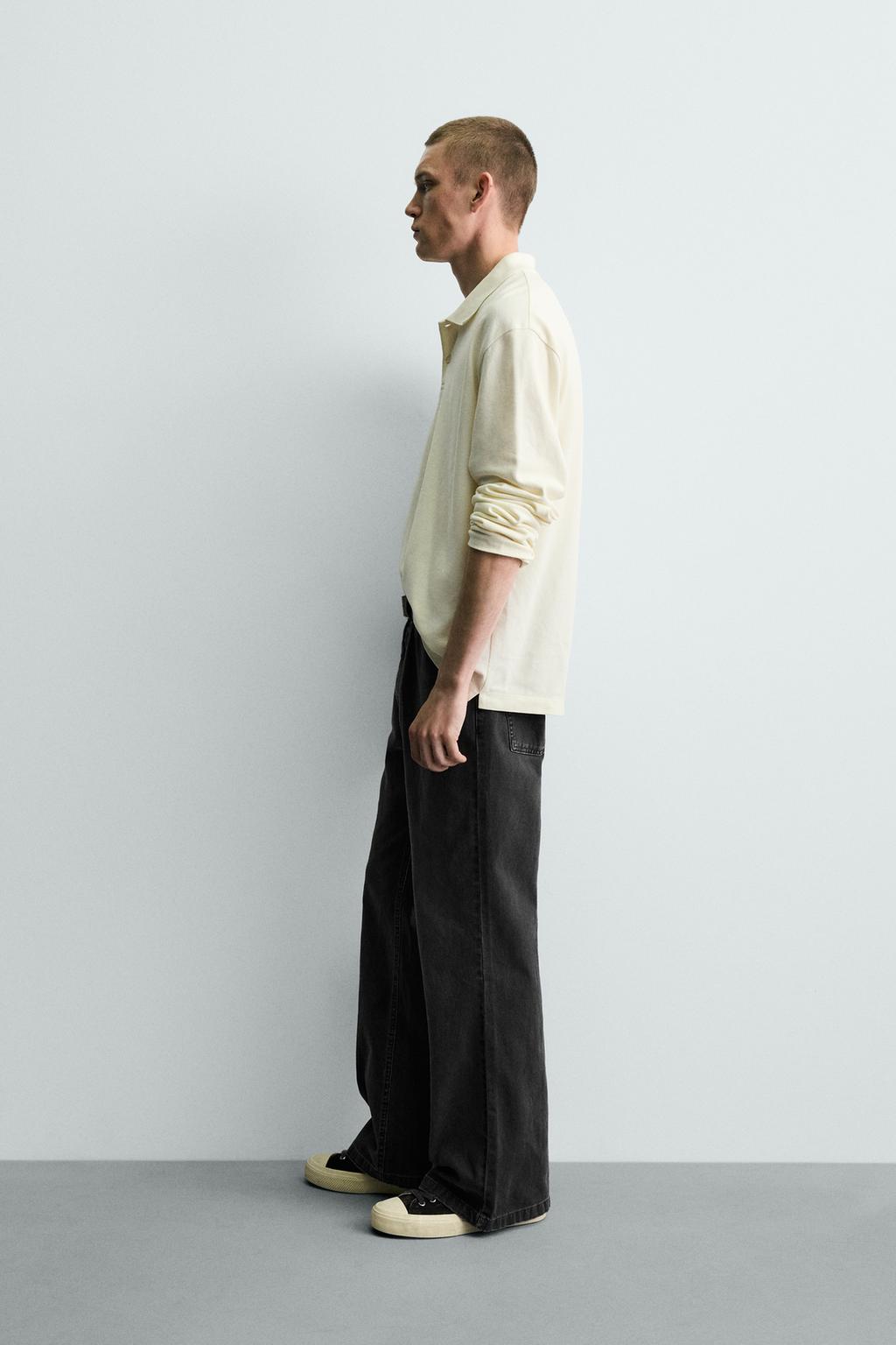 БРЮКИ FLARE FIT ИЗ ХЛОПКА С ТЕКСТУРОЙ