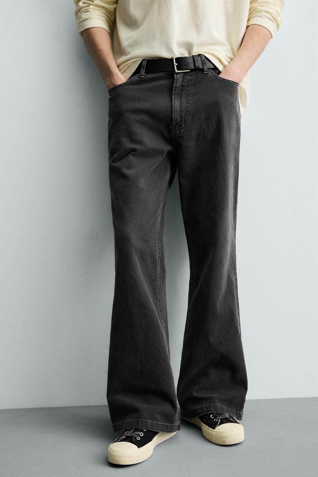 БРЮКИ FLARE FIT ИЗ ХЛОПКА С ТЕКСТУРОЙ