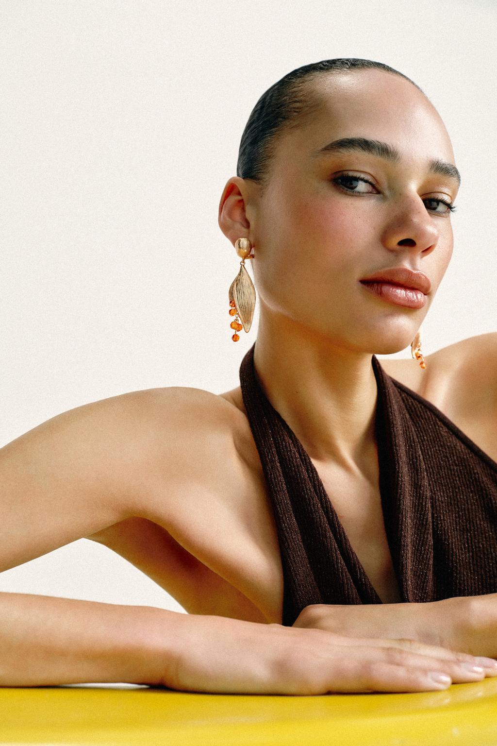 СЕРЬГИ С ЦВЕТАМИ И БУСИНАМИ