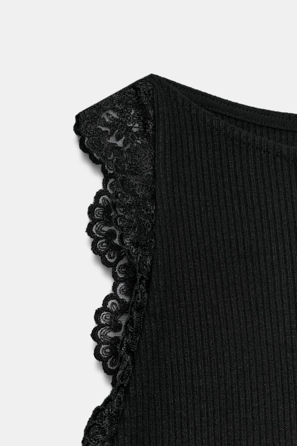 КРУЖЕВНОЙ ТОП В РУБЧИК